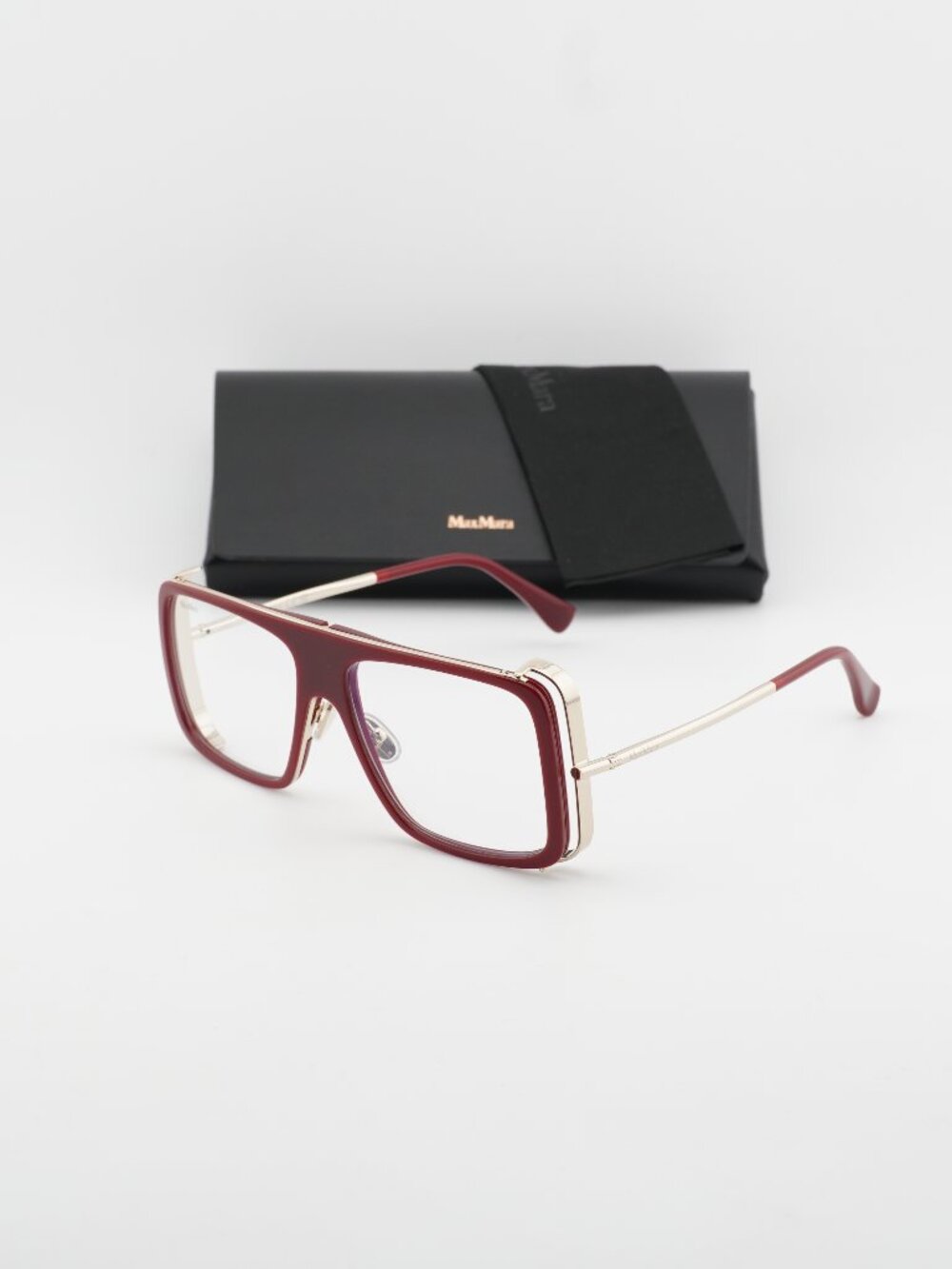 Max Mara MM5172-B 069 Aviator Eyeglasses 55mm - Bordeaux / Blue Light Block